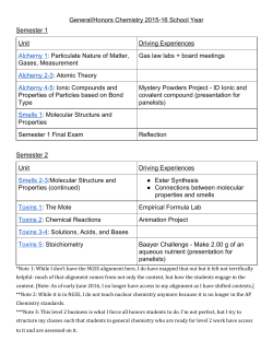 General Chemistry Outline