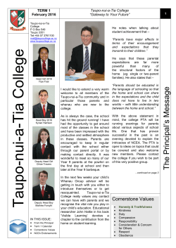 Newsletter February 2016 - Taupo-nui-a