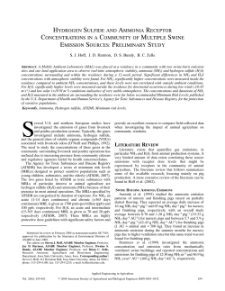 hydrogen sulfide and ammonia receptor concentrations in a
