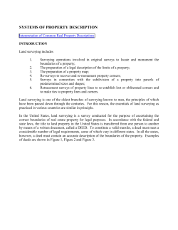 SYSTEMS OF PROPERTY DESCRIPTION