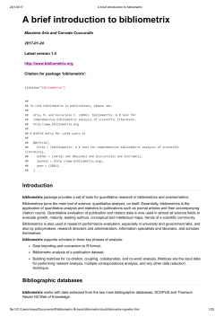 A brief introduction to bibliometrix