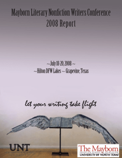 Mayborn Literary Nonfiction Writers Conference 2008 Report