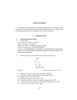 PARACETAMOL 1. Exposure Data