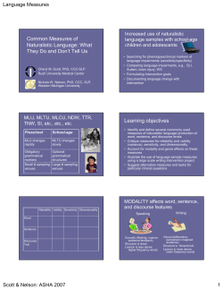 Common Measures of Naturalistic Language