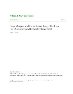 Bank Mergers and the Antitrust Laws: The Case For Dual State And