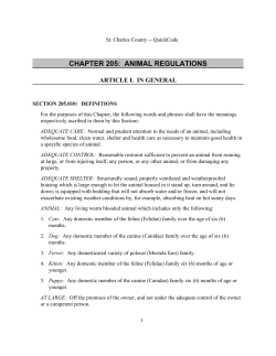 ANIMAL REGULATIONS - St. Charles County