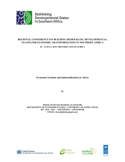 Economic Freedom and Industrialization in Africa