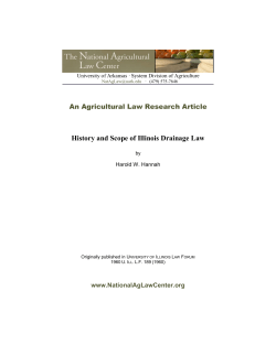 History and Scope of Illinois Drainage Law
