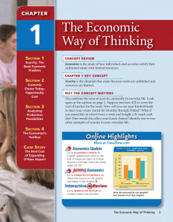 The Economic Way of Thinking - AHHS Support for Student Success