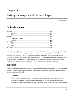 Chapter 6 Writing a Compare and Contrast Paper