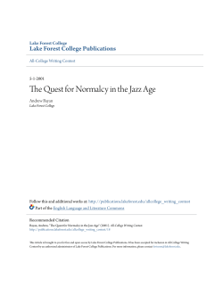 The Quest for Normalcy in the Jazz Age