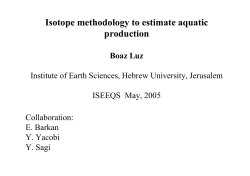 Isotope methodology to estimate aquatic production