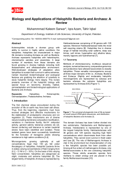 Biology and Applications of Halophilic Bacteria