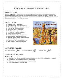 AFRICAN PLAYGROUND TEACHING GUIDE