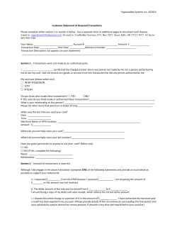 Hyperwallet Systems Inc. 102016 Customer Statement of Disputed