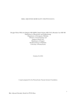 PTSF Risk Adjusted Mortality Modeling Report Blinded 2015
