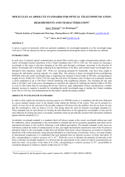 molecules as absolute standards for optical