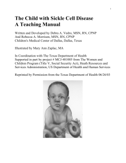 The Child with Sickle Cell Disease A Teaching Manual