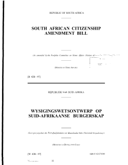South African Citizenship Amendment Bill [B42B-97]