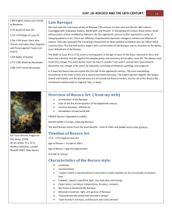 Late Baroque Overview of Rococo Art ( from my web) Timeline of