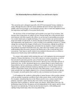 The Relationship Between Biodiversity Loss and Invasive Species