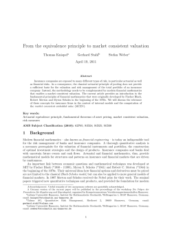 From the equivalence principle to market consistent valuation