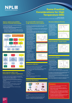 Practical Considerations for High Temp DSC
