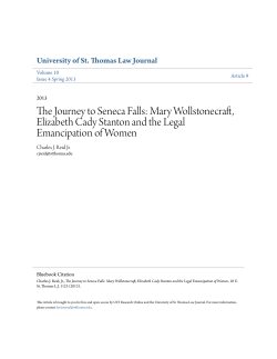 The Journey to Seneca Falls: Mary Wollstonecraft, Elizabeth Cady