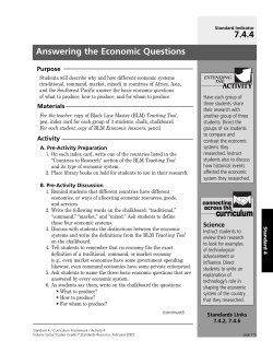 Answering the Economic Questions