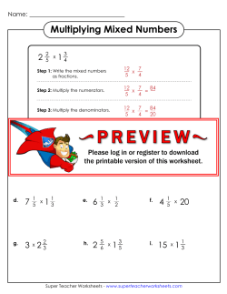 Multiplying Mixed Numbers - Super Teacher Worksheets