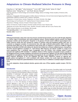 Article Adaptations to Climate-Mediated Selective