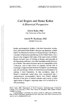 Carl Rogers and Heinz Kohut