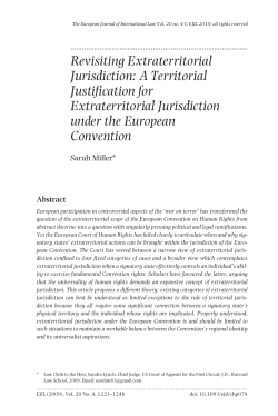 Revisiting Extraterritorial Jurisdiction: A Territorial Justification for