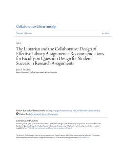The Librarian and the Collaborative Design of Effective Library