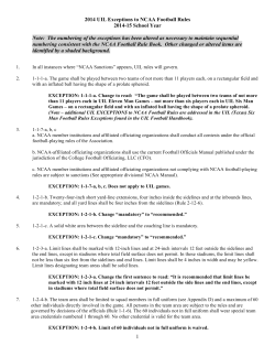 1 2014 UIL Exceptions to NCAA Football Rules 2014