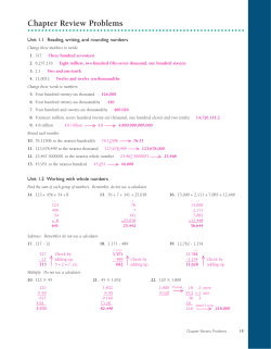 Chapter Review Problems - Math for Business and Life