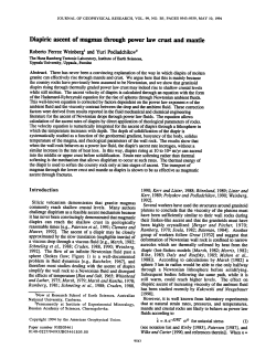 Diapiric ascent of magmas through power law crust and mantle