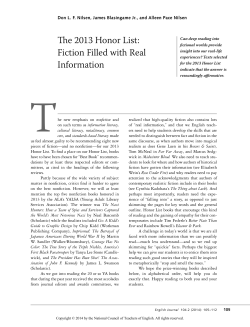 The 2013 Honor List: Fiction Filled with Real Information