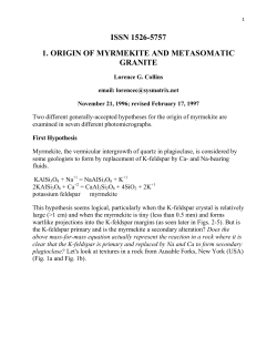 1. Origin Of Myrmekite And Metasomatic Granite.