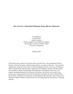 The Case for a Substantial Minimum Wage Hike for