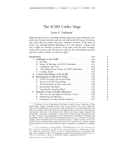 The ICSID Under Siege