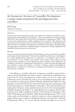 An Interpretive Account of Counsellor Development