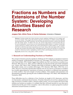 Fractions as Numbers and Extensions of the Number System