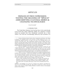 articles fringes of free expression: testing the meaning of &ldquo;speech&rdquo;