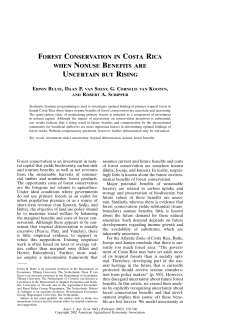 Forest Conservation in Costa Rica when Nonuse Benefits are