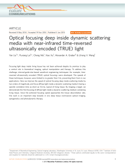 Optical focusing deep inside dynamic scattering media with near