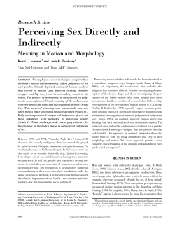 Perceiving Sex Directly and Indirectly