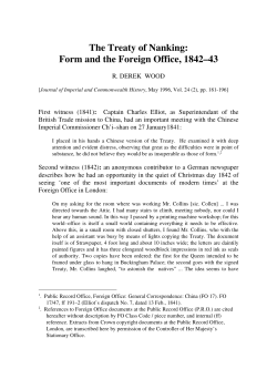 The Treaty of Nanking: Form and the Foreign Office, 1842&ndash;43