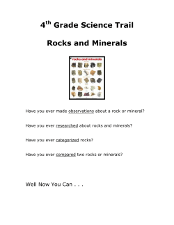 4 Grade Science Trail Rocks and Minerals