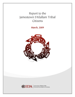 Report to the Jamestown S`Klallam Tribal Citizens